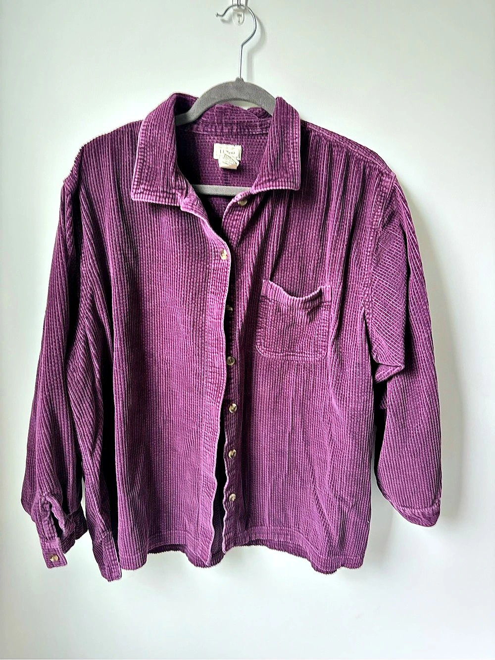 Vintage L.L.Bean Women's 100% Cotton Corduroy Button Down Size 2X